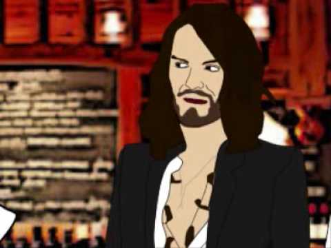 Russell Brand and Noel Gallagher radio show animated