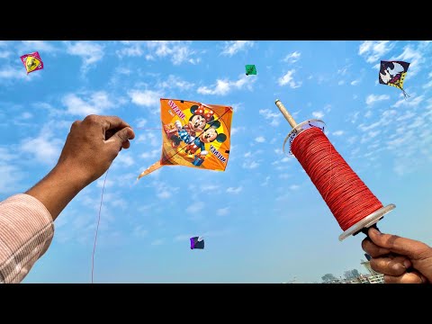 MICKEY & MINNIE KITE FIGHTING & Kite Cutting Tricks | kite flying | kite 