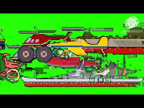 Vehicles stampede green screen