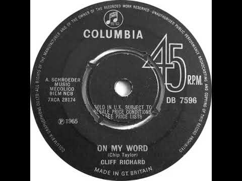UK New Entry 1965 (150) Cliff Richard - On My Word