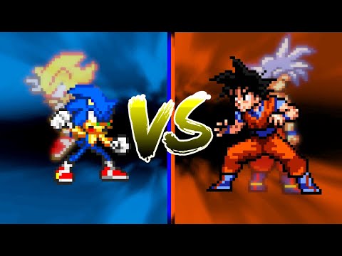 SONIC VS GOKU (SONIC THE HEDGEHOG VS DRAGON BALL SUPER) [SPRITE ANIMATION]