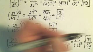 Evaluating Numbers Raised to Fractional Exponents