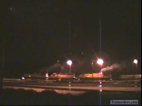 Classic Railroad Series 890 - UP EB Night Departure with lightning Elko, NV 5-4-1994.