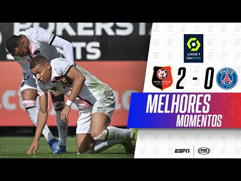 Gols e lances de Rennes x PSG