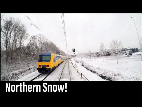 Train Cab Ride NL / Snow / Groningen – Assen – Zwolle / DDZ Intercity / Dec 2017