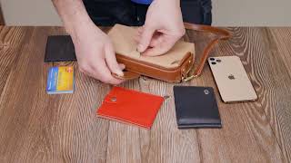 Стильний клатч з цікавою клямкою з натуральної шкіри Vintage 22423 бежевий