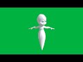 Casper The Friendly Ghost Spinning Undulating In Front Of A Green Screen