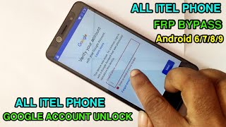ALL ITEL PHONE FRP BYPASS & GOOGLE ACCOUNT UNLOCK | Android 6 | 7 | 8 | 9 Without PC |