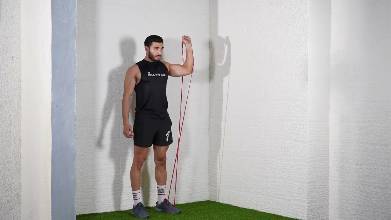 Shoulder Press with Resistance Bands exercise thumbnail