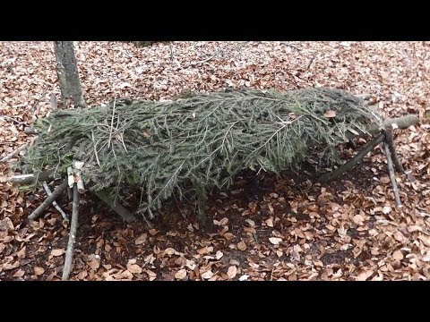 Bushcraft Survival Bett bauen!  Bushcraft Projekt, Stuhl und Bett bauen im Wald