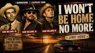 I WON'T BE HOME NO MORE - HANK WILLIAMS SR, JR, III (LYRICS)