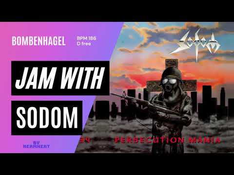 Jam with Sodom "Bombenhagel" Tempo BPM 186 - D free #jamwith guitar practice backing track vamp