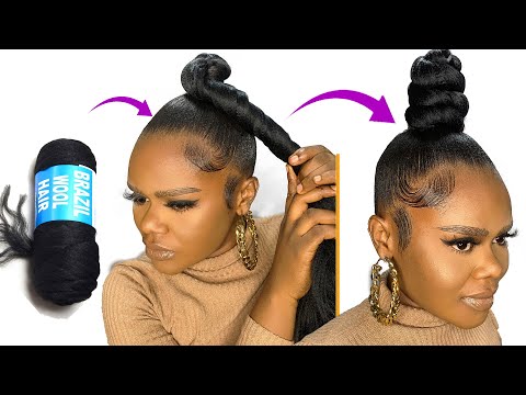 😱 5 MINUTES QUICK HAIRSTYLE USING BRAZILIAN WOOL