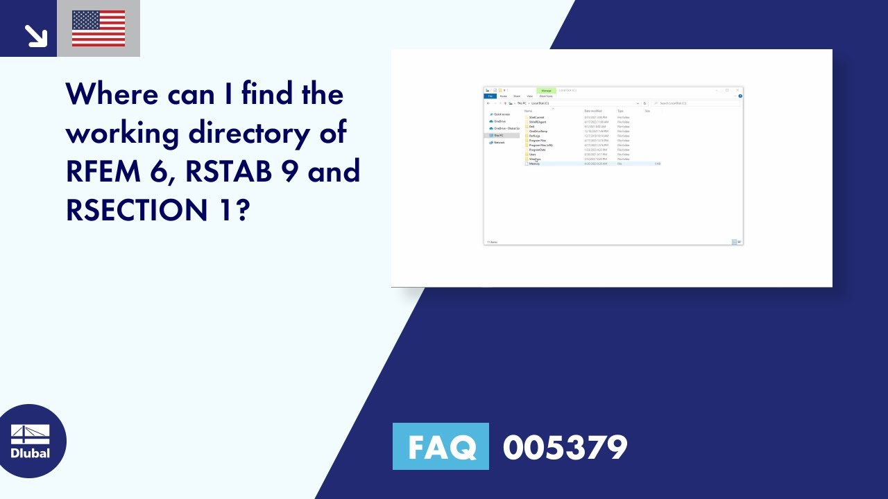 FAQ 005379 | Where can I find the working directory of RFEM 6, RSTAB 9, and RSECTION 1?