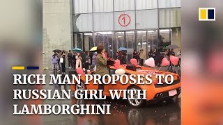 Rich Chinese man proposes with Lamborghini rejecte