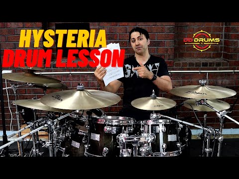 How to play Hysteria by Muse on Drums - Drum Lesson