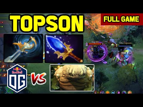Topson CLUTCH PLAYS with MID Earth spirit in OG vs Mudgolem - Echosabre BUILD