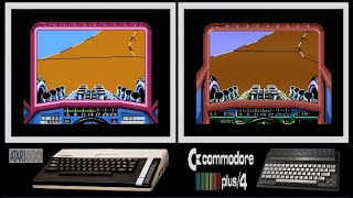 Atari 800 vs CBM+4 : STUNT CAR RACER (Side by side comparison)