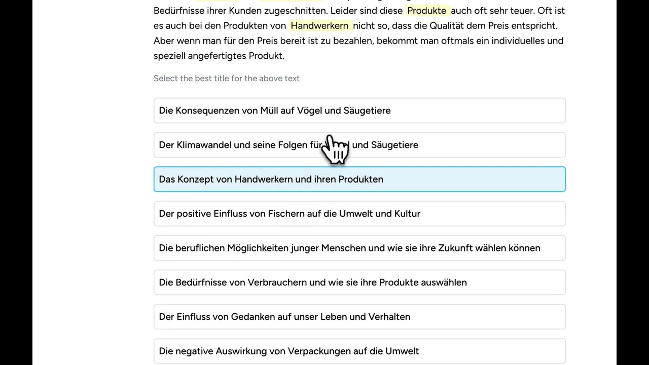 Hack German B1 Exam | Telc | Reading Teil 1 | GlobalVerstehen