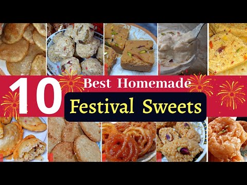 10 Best Unique Sweets Recipes for any Festival..Pakistani Style Homemade Sweets making at Home