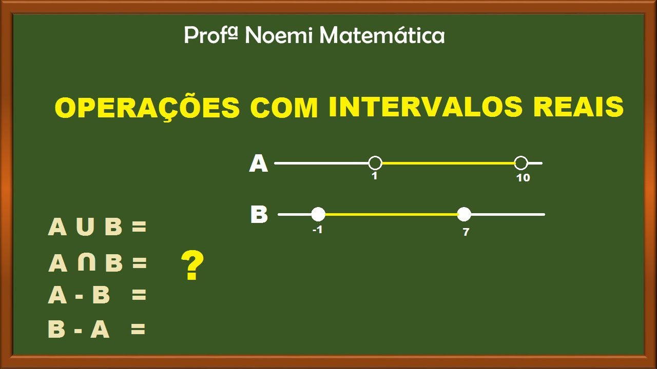 OPERAÇÕES COM INTERVALOS REAIS | EXERCÍCIOS