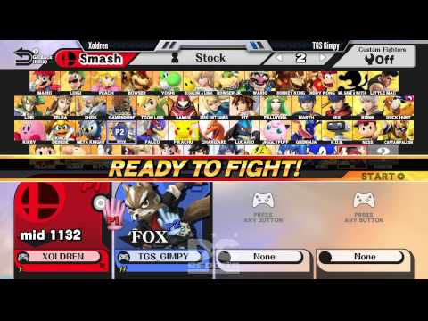 Smash 4 at the Laughing Man - Pools - TGS Gimpy vs. Xoldren