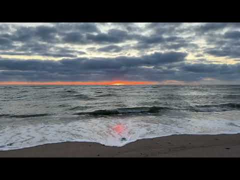Peaceful beach sunrise, calming wave sounds for relaxation, Cape Cod National Seashore