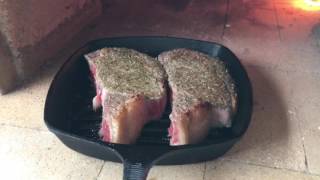 Ribeye Steaks in a Wood Fired Pizza Oven