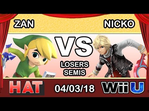 HAT 16 -  Zan (Sheik, Mewtwo, Toon Link) Vs. Nicko (Shulk) Losers Semis - Smash 4