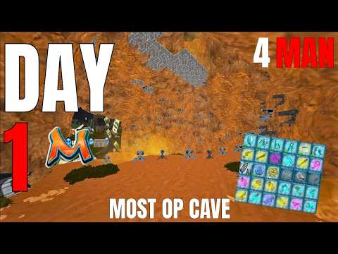 HOW A 4 MAN BUILDS IN THE *NEW MOST BROKEN CAVE* ON THE MOST POPULAR SERVER - MESA 4 MAN