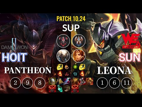 DWG Hoit Pantheon vs WEA Sun Leona Sup - KR Patch 10.24