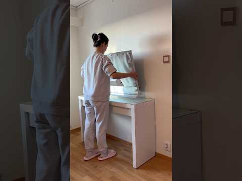 new GRWM vanity✨ #makeupvanity #vanitymirror #aestheticvanity #vanitytour  #ikeavanity #grwmvanity