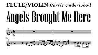 Angels Brought Me Here Carrie Flute Violin Sheet Music Backing Track Play Along Partitura