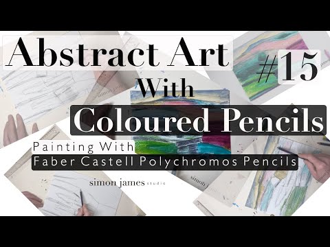Coloured Pencil Abstract Landscape Painting & Drawing / Explore Mark Making / Timelapse Demo