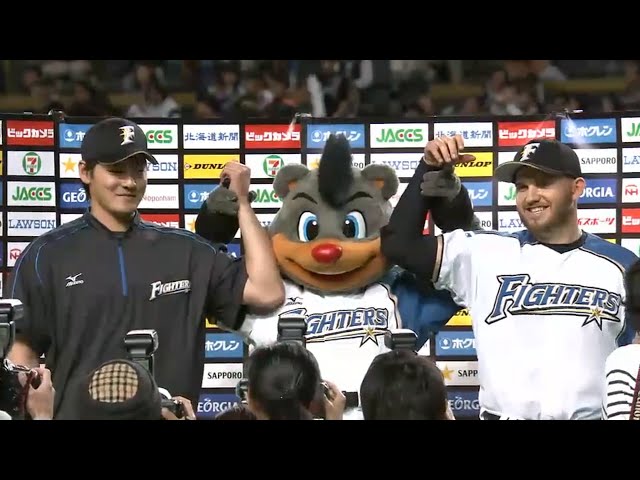 ファイターズ・有原投手・レアード選手ヒーローインタビュー 2015/5/15 F-Bs