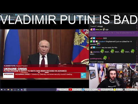 1/2 HasanAbi February 21, 2022 – VLADIMIR PUTIN IS BAD, Russia moves into Donetsk&Luhansk, Joe Rogan