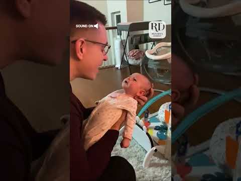 Newborn Baby Mimics Dad's Voice and Makes Him Giggle