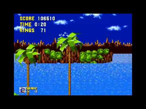 Sonic The Hedgehog: Green Hill Zone Act 3 (Lower Route) Speed Run - 0:36 Seconds