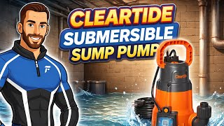 Cleartide Submersible Sump Pump, Smart Water Sensor Auto On/Off, Manual/Auto Mode, 1/3HP, 2790GPH