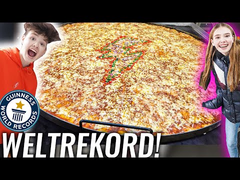 Die GRÖßTE PIZZA der WELT kaufen! (Wettessen eskaliert)