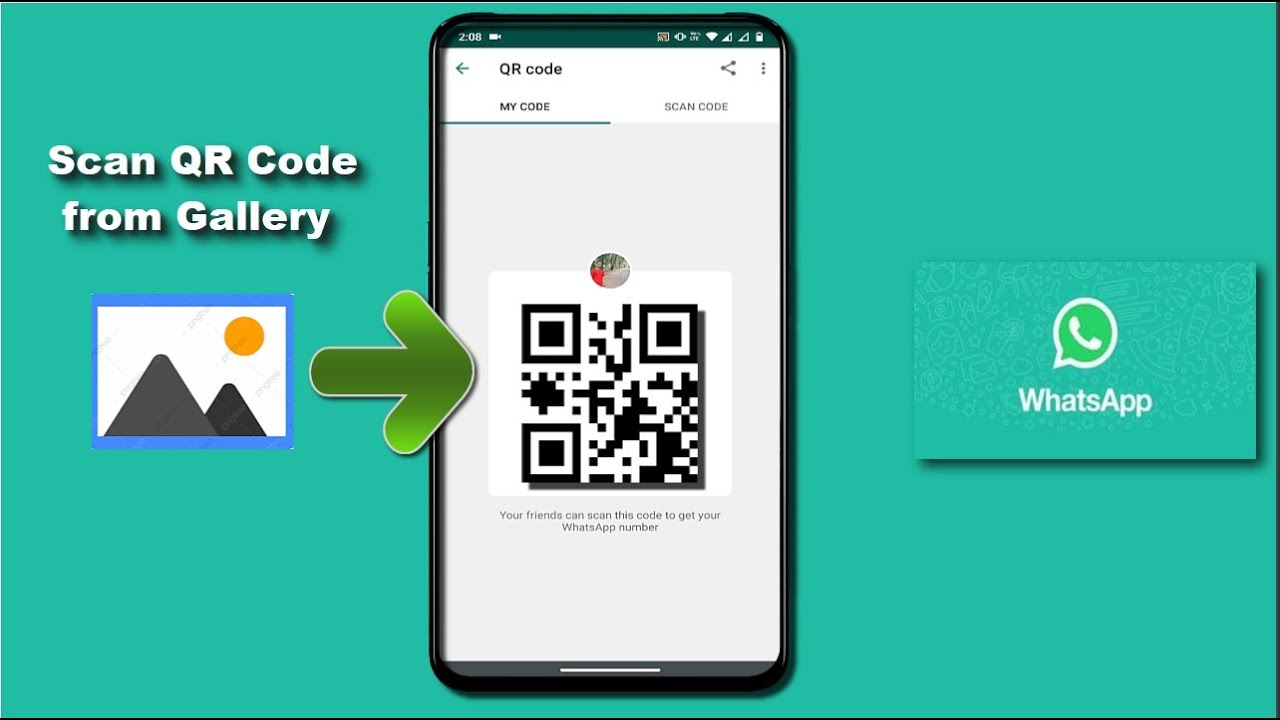 How can I scan the WhatsApp code with the front camera?