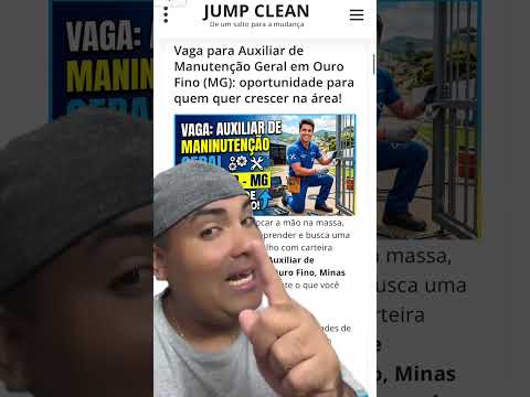 Vaga para auxiliar de uma manutenção geral em Ouro fino#ourofino #vaga #vagadeemprego #minasgerais