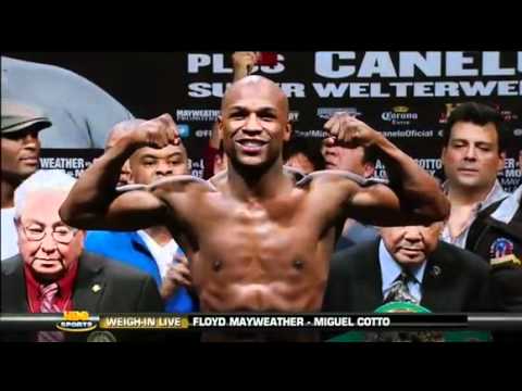 Floyd Mayweather Jr vs Miguel Cotto Weigh-In [HD]