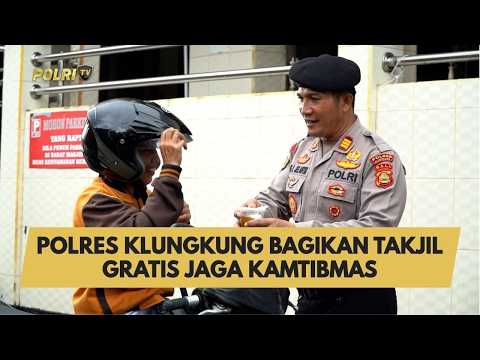 POLRES KLUNGKUNG BAGIKAN TAKJIL GRATIS JAGA KAMTIBMAS