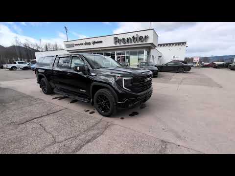 2024 GMC Sierra 1500 Crew Cab Standard Box 4-Wheel Drive Elevation in Black for sale at Frontier Chrysler Dodge Jeep Ram Fiat Ltd. in Smithers, BC