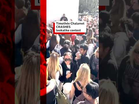 Video | Timothée Chalamet crashes lookalike contest. #TimotheeChalamet #NewYork #BBCNews