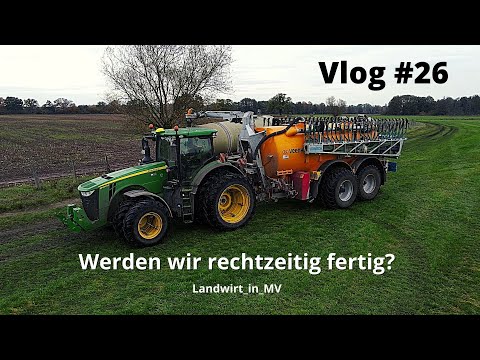 Vlog #26 Difficult conditions when spreading digestate. #JohnDeere 8400R #Veenhuis