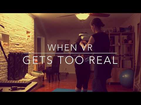 Girl Pulling The Pin On Virtually Reality Grenade & Trying To Run Away Is Hilarious