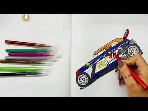 Coloring Retro-Like Hot Wheels Car With Markers | Easy Coloring Without Skills