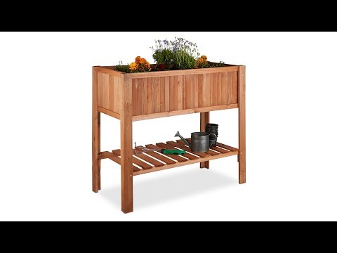 Moestuintafel hout bruin - plaatmateriaal op houtbasis - 88 x 80 x 44 cm